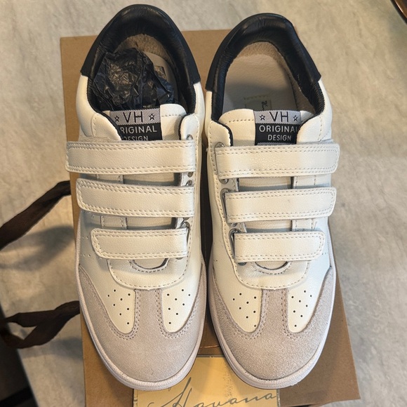 Vintage Havana Shoes - Vintage Havana White and Black Velcro Sneakers